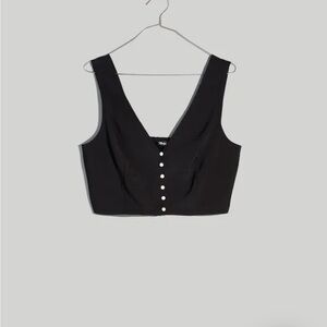 Madewell Black V-Neck Crop Top BNWT